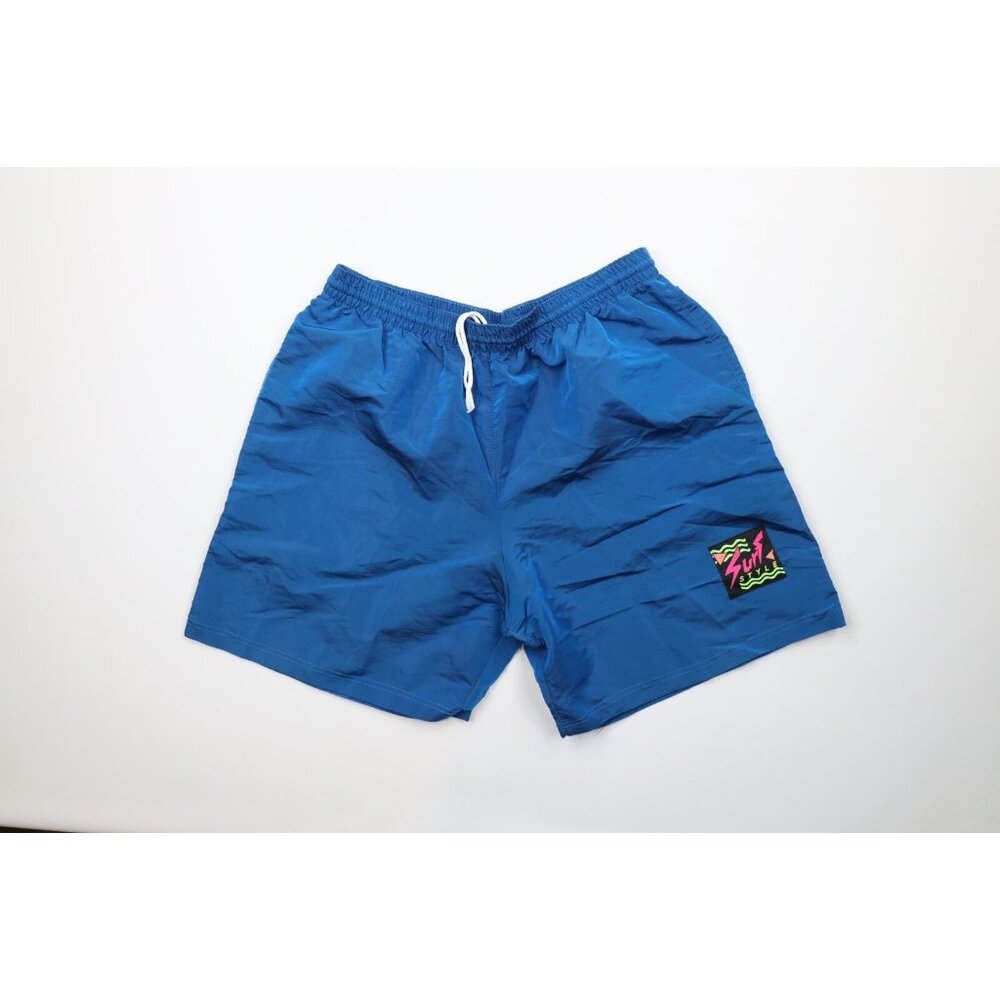 Vintage 90s Surf Style Mens XL Spell Out Monochrome Nylon Surfing Shorts USA